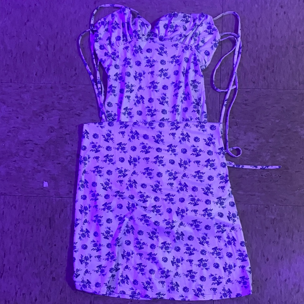Floral Print Dress with Straps , very long!